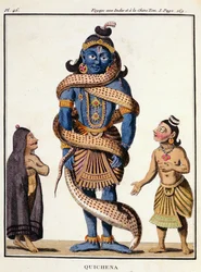Krishna serré par le serpent Kaliya, de 